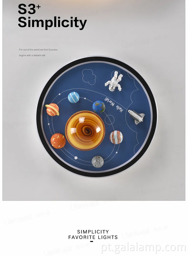 Lâmpada de teto de astronauta criativo para crianças ′ espaços